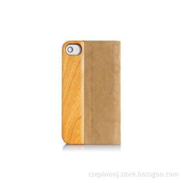 Portable Genuine Leather Flip Phone Case for iPhone 4 / 4S